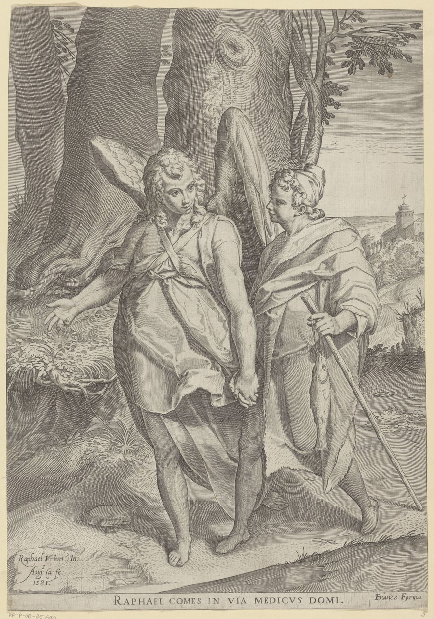 Tobias and the Angel by Agostino Carracci