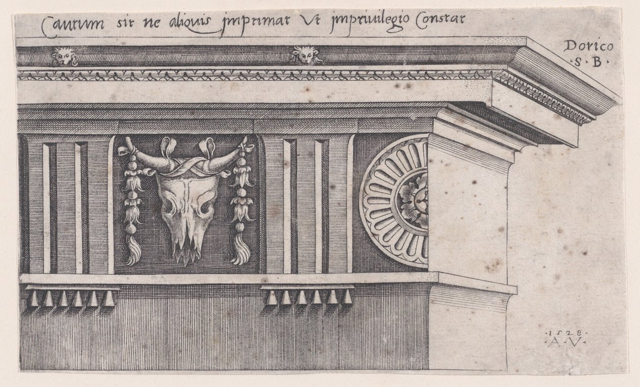 Doric Entablature by Agostino Veneziano