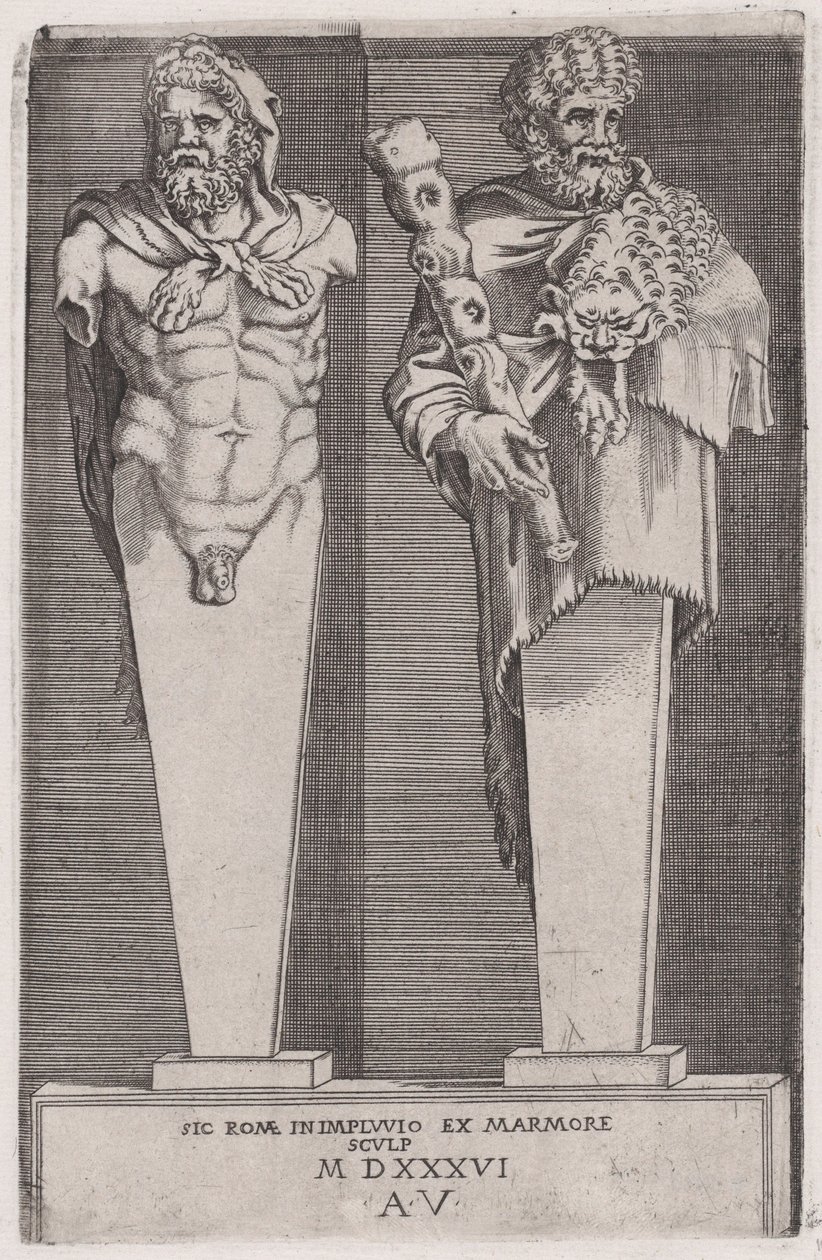 Hercules from The Hermae by Agostino Veneziano