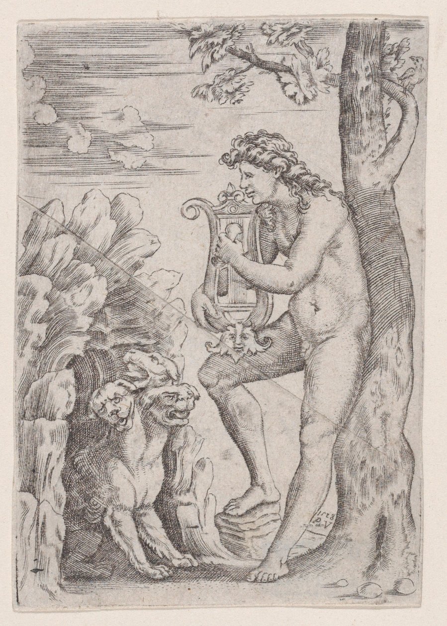 Orpheus by Agostino Veneziano