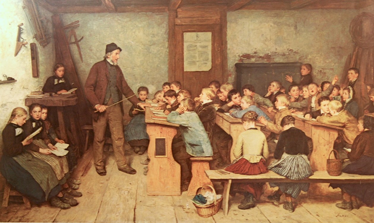 The Village School by Albert Anker
