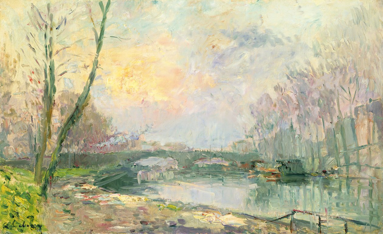 View of the Seine, Paris by Albert Charles Lebourg
