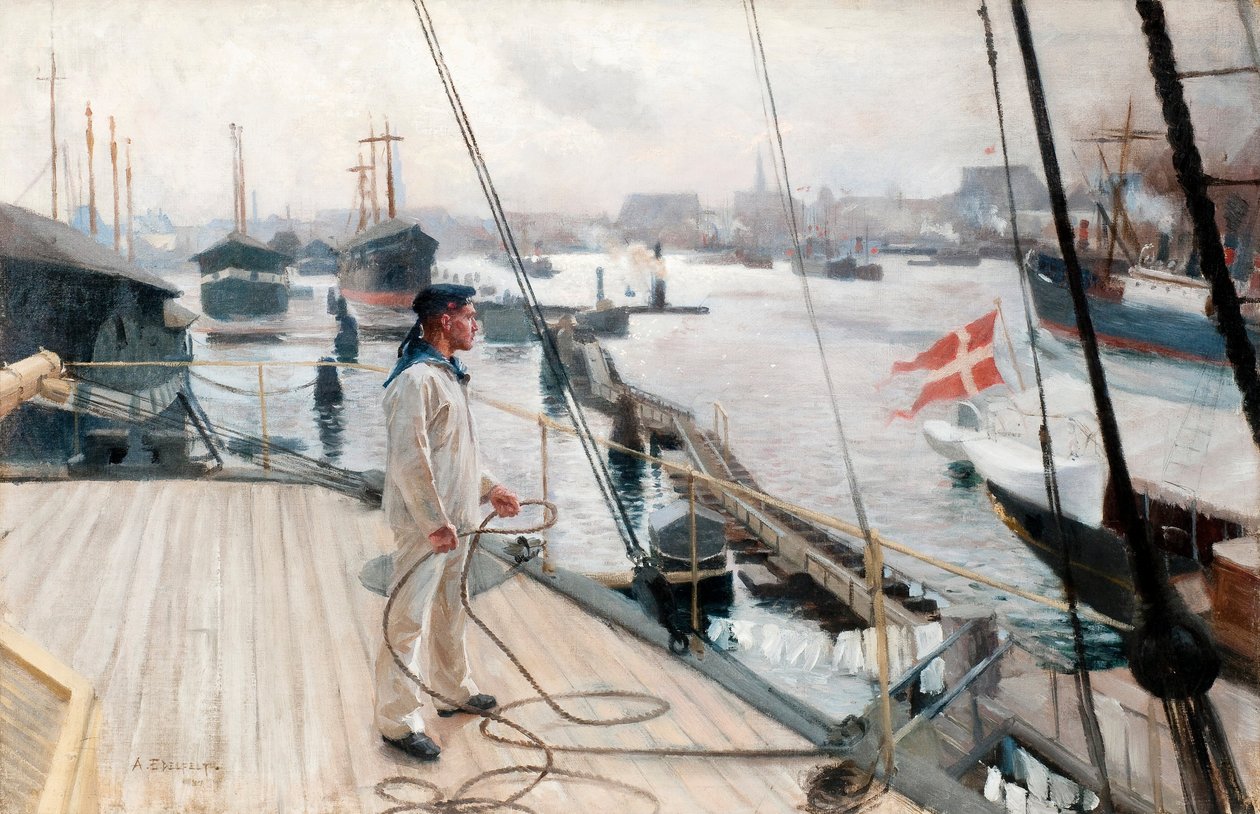 From the Port of Copenhagen I. Svenska by Albert Gustaf Aristides Edelfelt