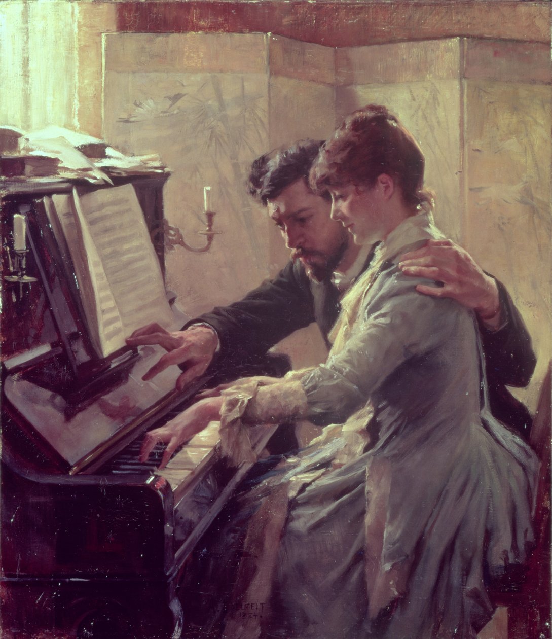 At the Piano by Albert Gustaf Aristides Edelfelt