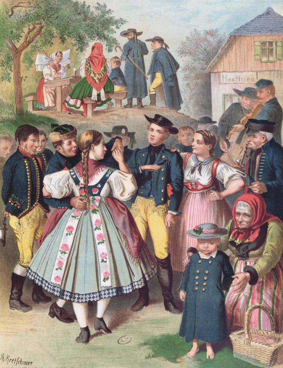 Village Fete in Bohemia by Albert Kretschmer
