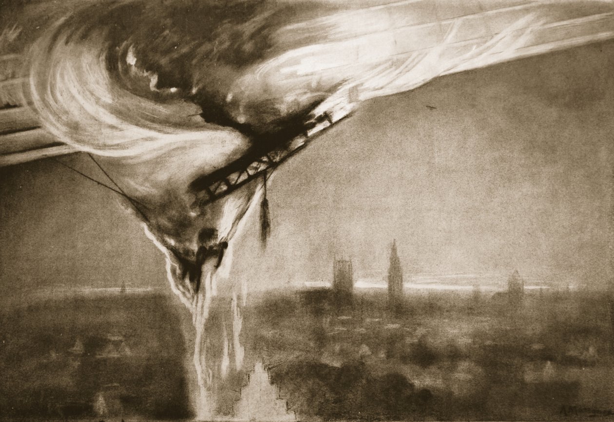 The Zeppelins Fall, 1915 by Albert Matignon