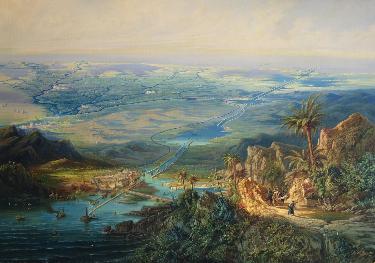 The Suez Canal by Albert Rieger