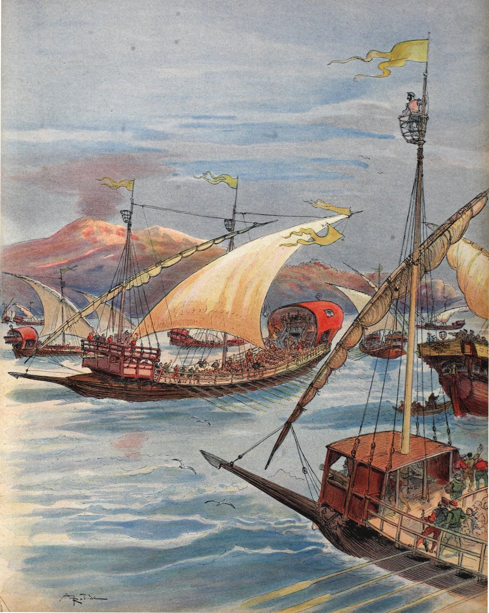 The Fleet of Doria, Naples, illustration from 