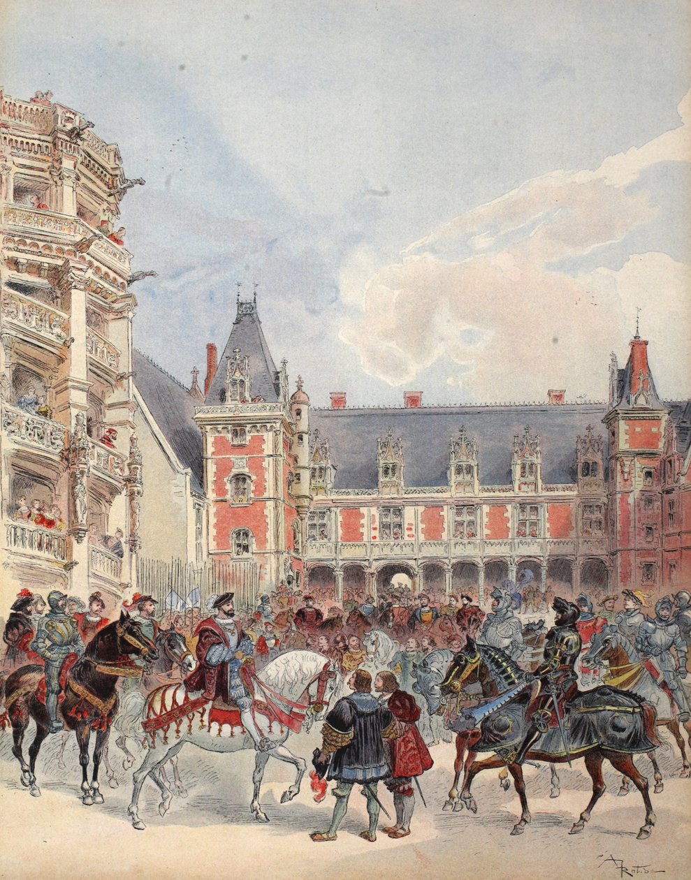 The Court in Chateaus of the Loire, Illustration from 