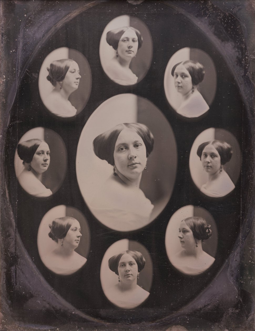 Portrait of a Woman in Nine Oval Views by Albert Sands Southworth