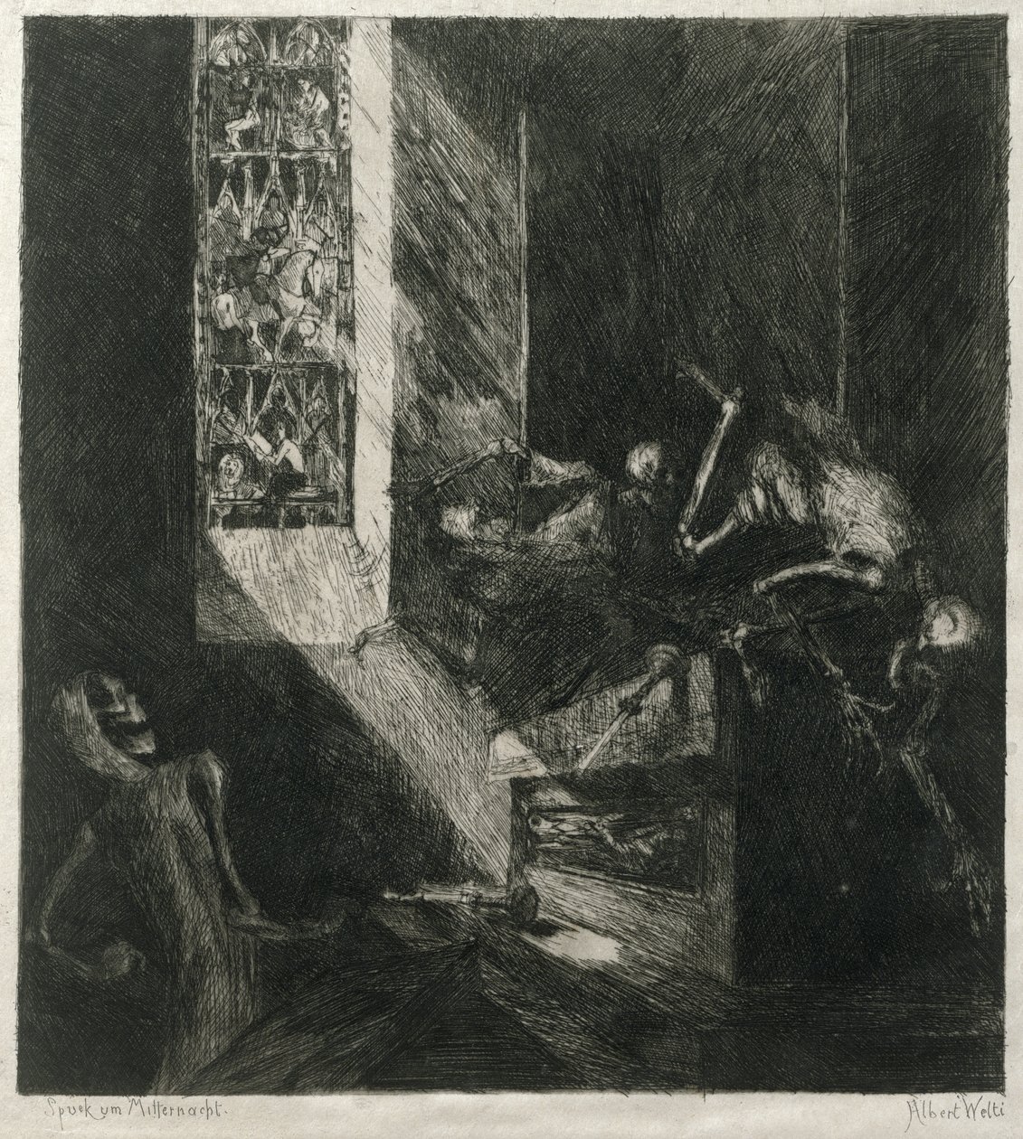 Apparition at Midnight, 1888 by Albert Welti