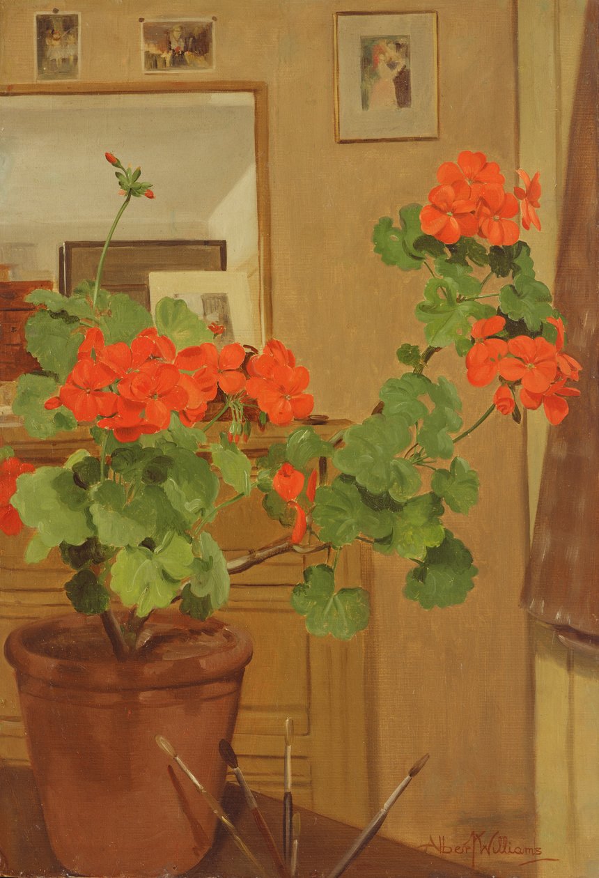 Geraniums in a Studio Corner, 1948-49 by Albert Williams