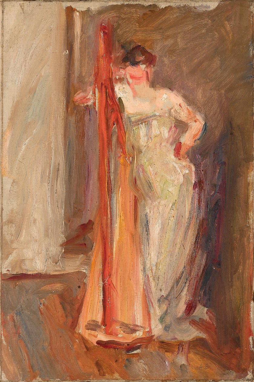 Woman with a harp - c.1905 by Albert de Belleroche