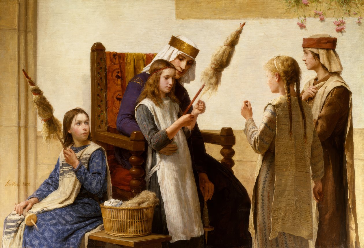 Queen Bertha and the Spinners by Albert Anker