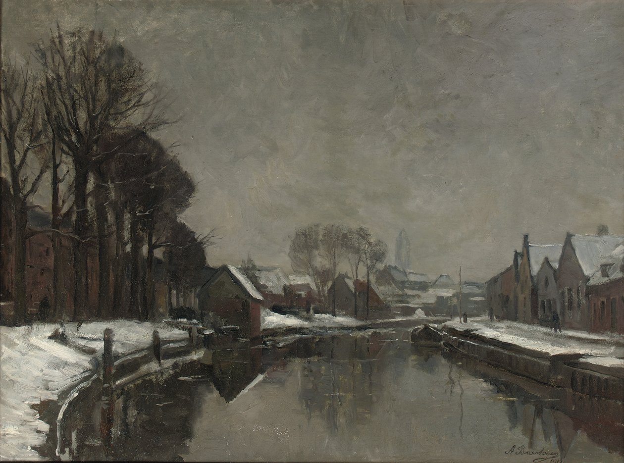 A Belgian Town in Winter by Albert Baertsoen