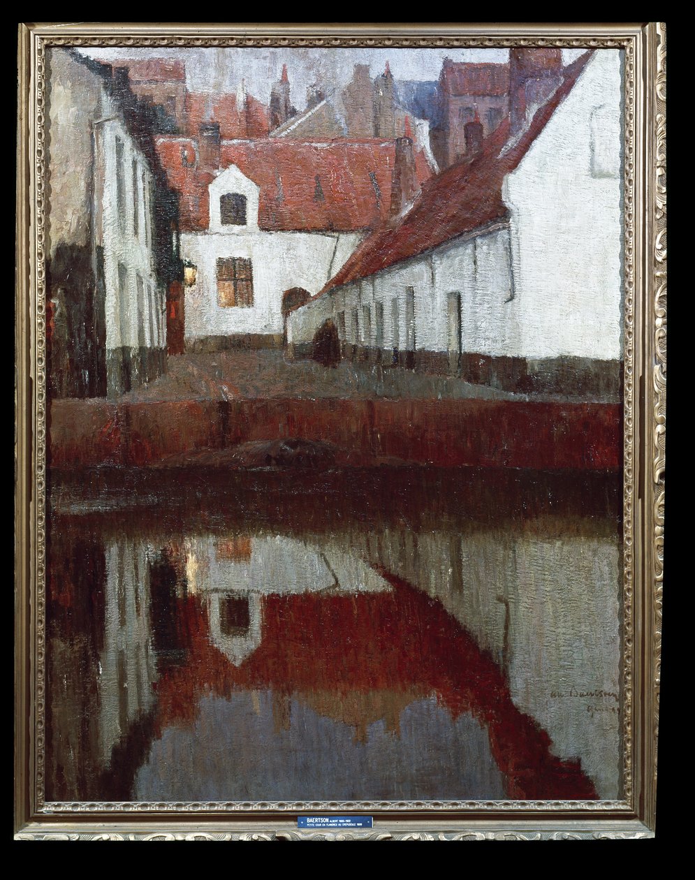 Small courtyard in Flanders at dusk by Albert Baertsoen