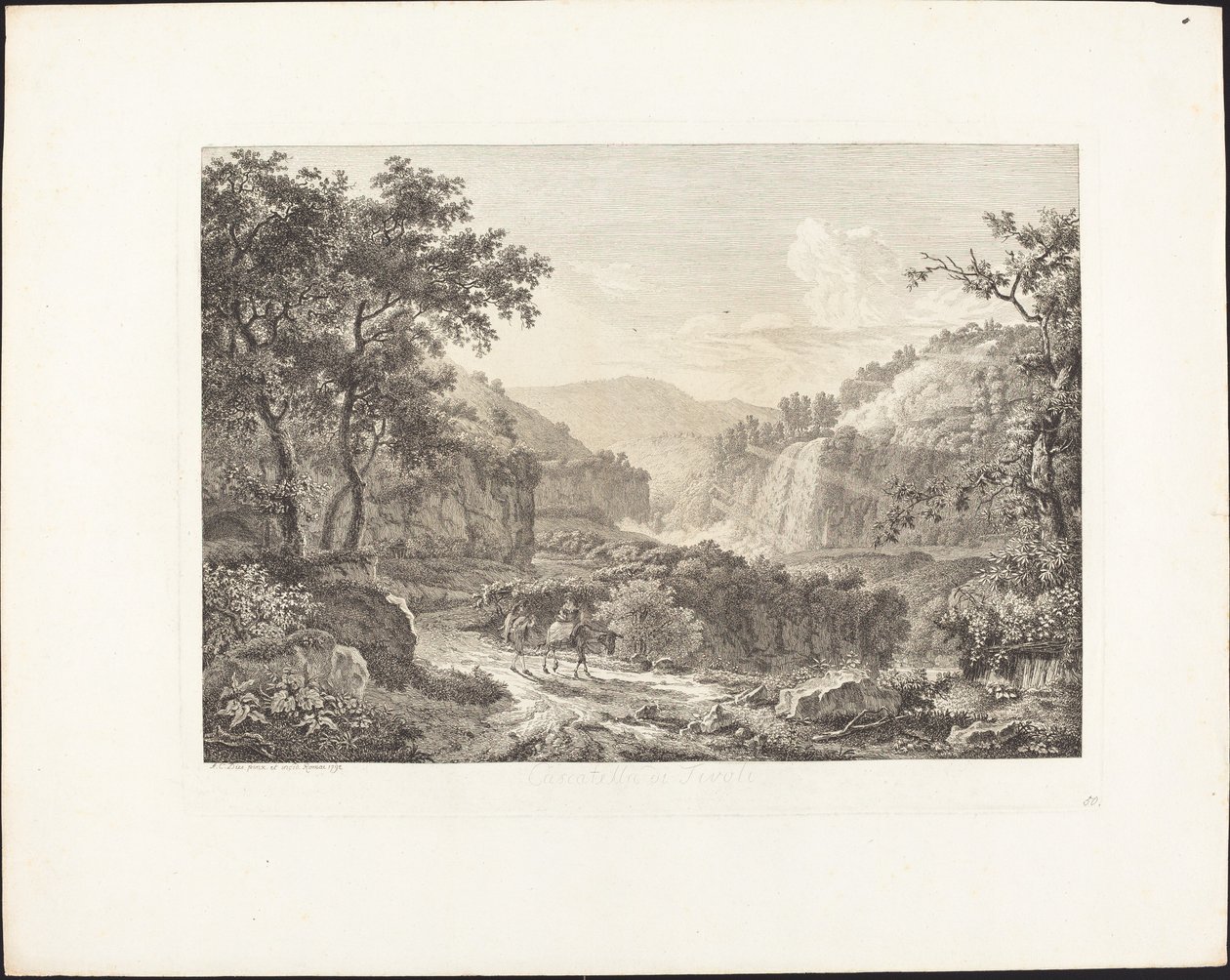 Small Waterfall of Tivoli, Second View by Albert Christoph Dies