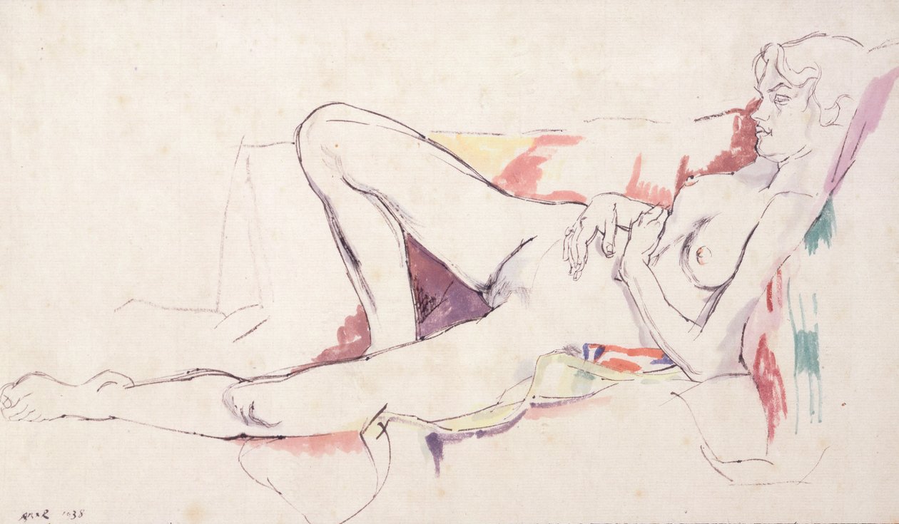 Reclining Nude by Albert Daniel Rutherston