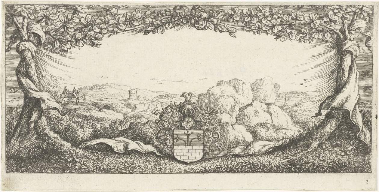 Cartouche with Landscape by Albert Flamen