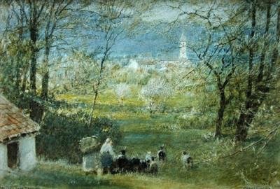 Bavino- Lago Maggiore by Albert Goodwin