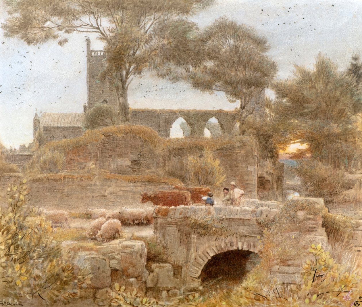 St Davids by Albert Goodwin