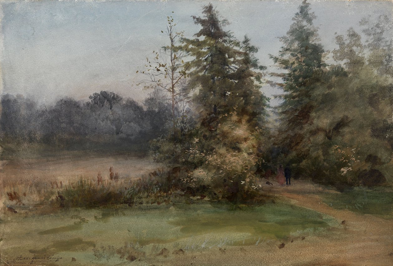 Landscape with Two Figures by Albert Nikolaevich Benois