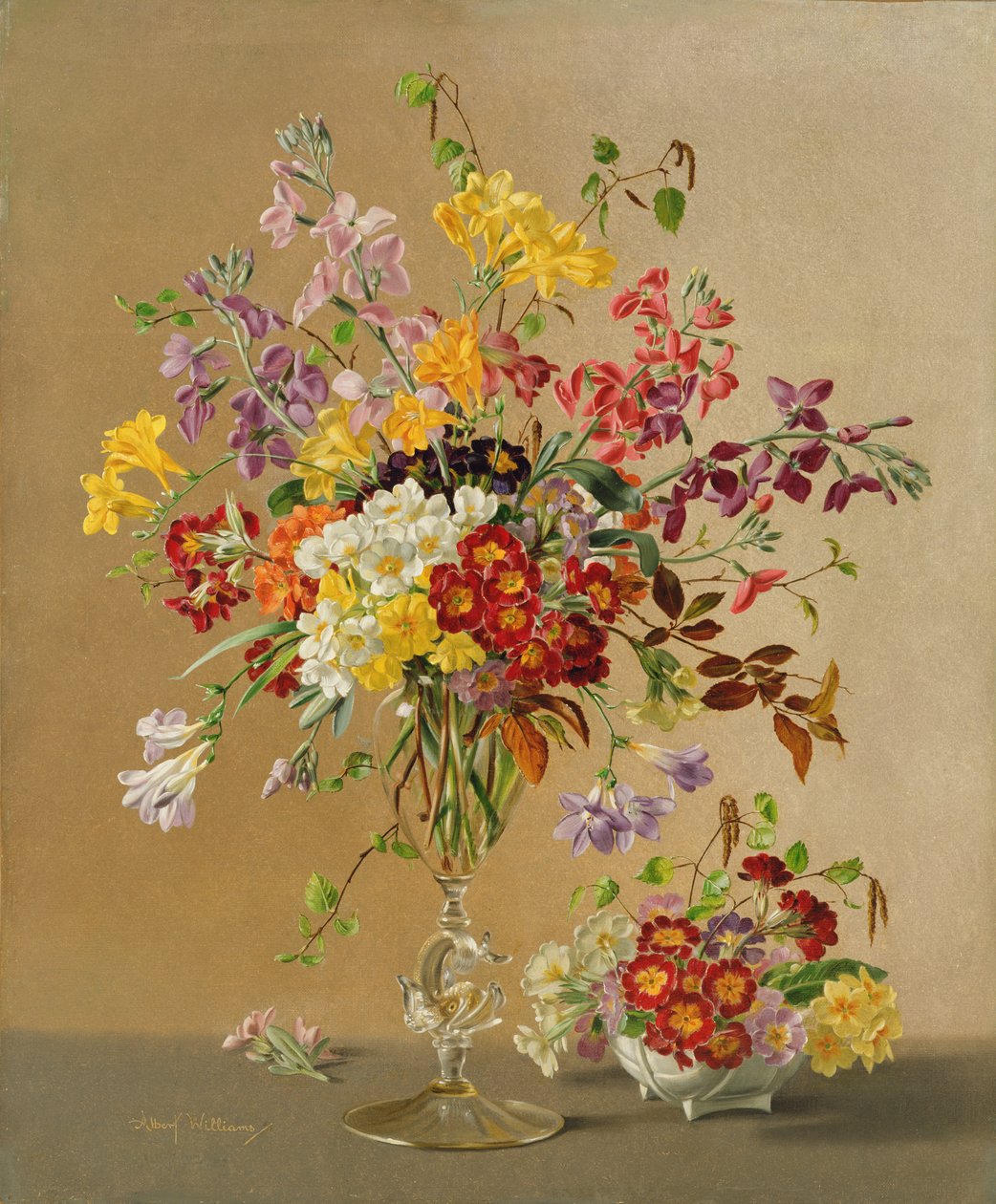 Freesias and Primroses by Albert Williams