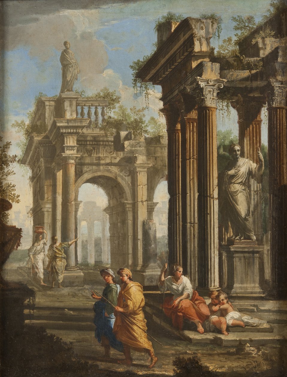 Pilgrims beside Classical Buildings by Alberto Carlieri