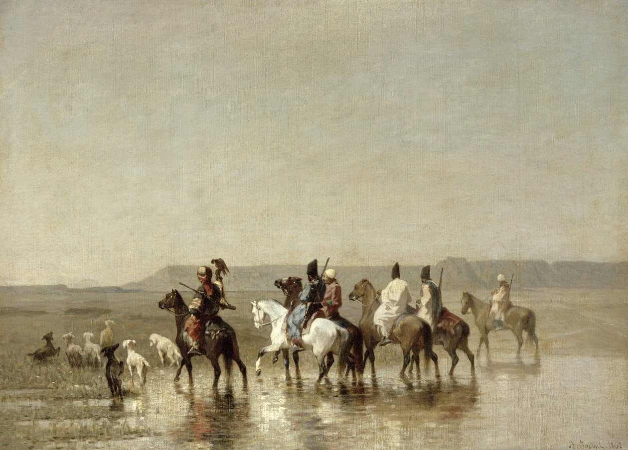 A Falcon Hunt, 1862 by Alberto Pasini