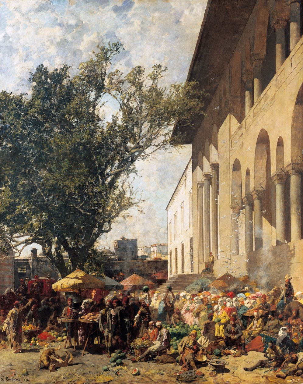 Market in Constantinople by Alberto Pasini