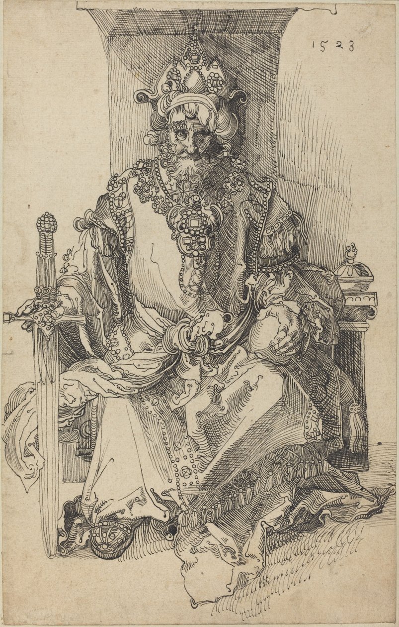 An Oriental Ruler Seated on His Throne by Albrecht Dürer