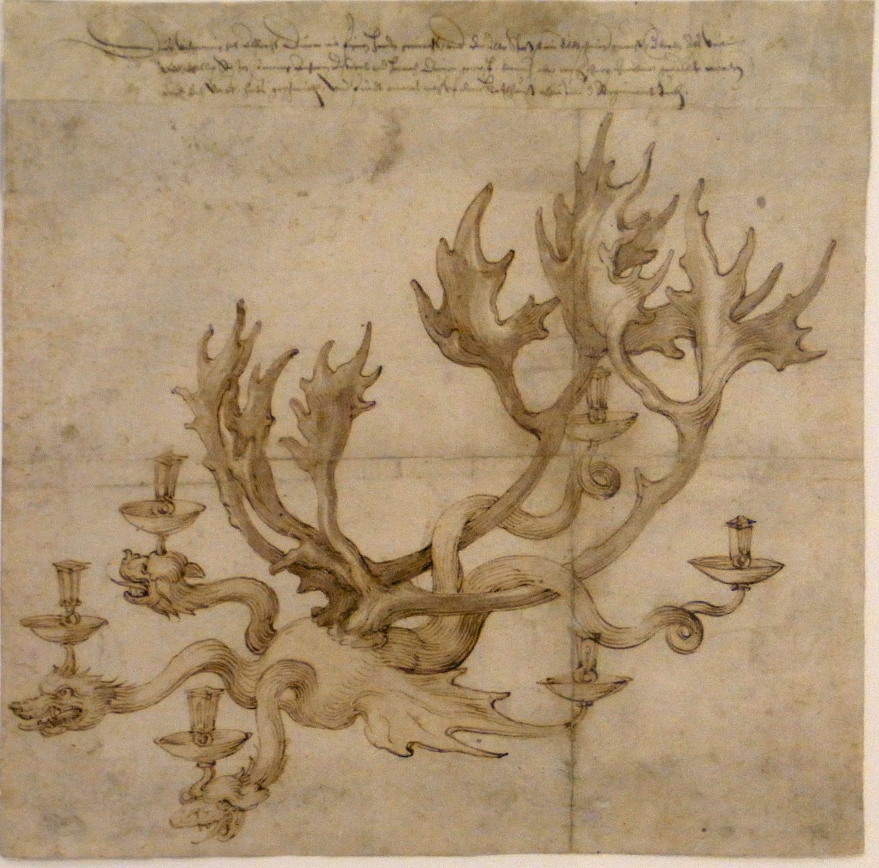Design for a Dragon Chandelier with Reindeer Antlers by Albrecht Dürer