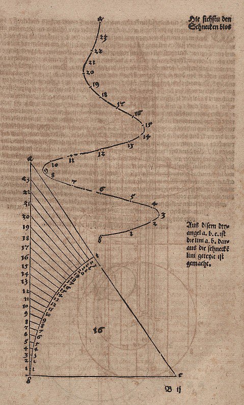 Conical Spiral without Auxiliary Lines by Albrecht Dürer