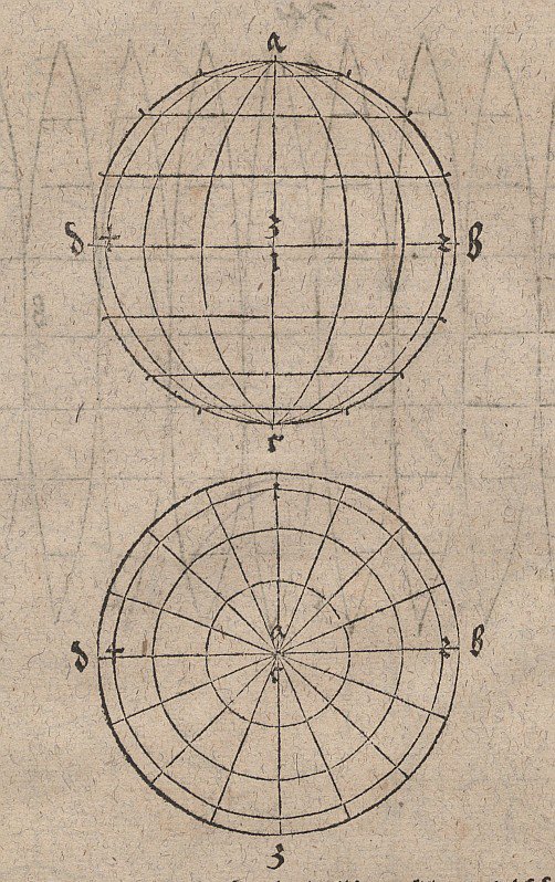 Polyhedral Sphere with Meridians and Parallels by Albrecht Dürer