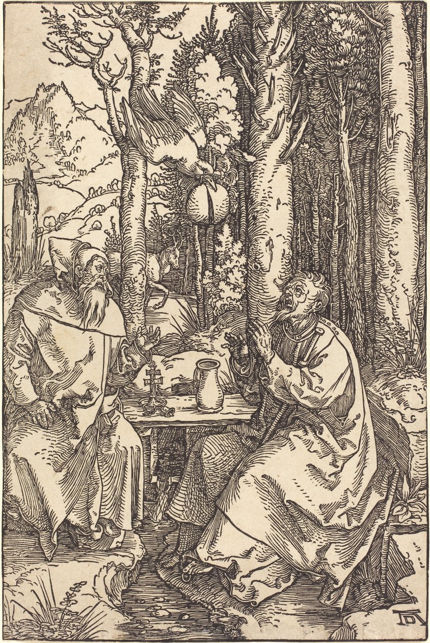 Saint Anthony and Saint Paul in the Wilderness by Albrecht Dürer