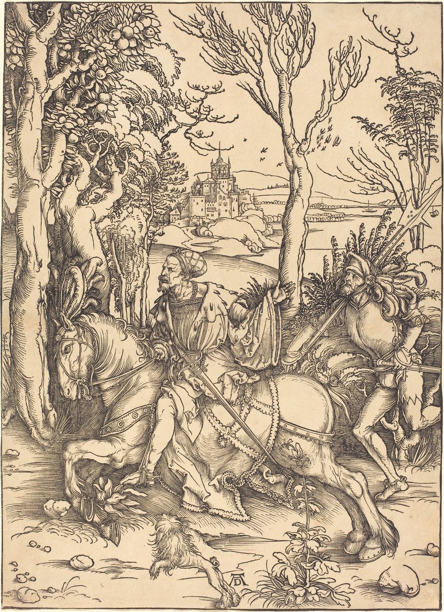 The Knight on Horseback and the Lansquenet by Albrecht Dürer