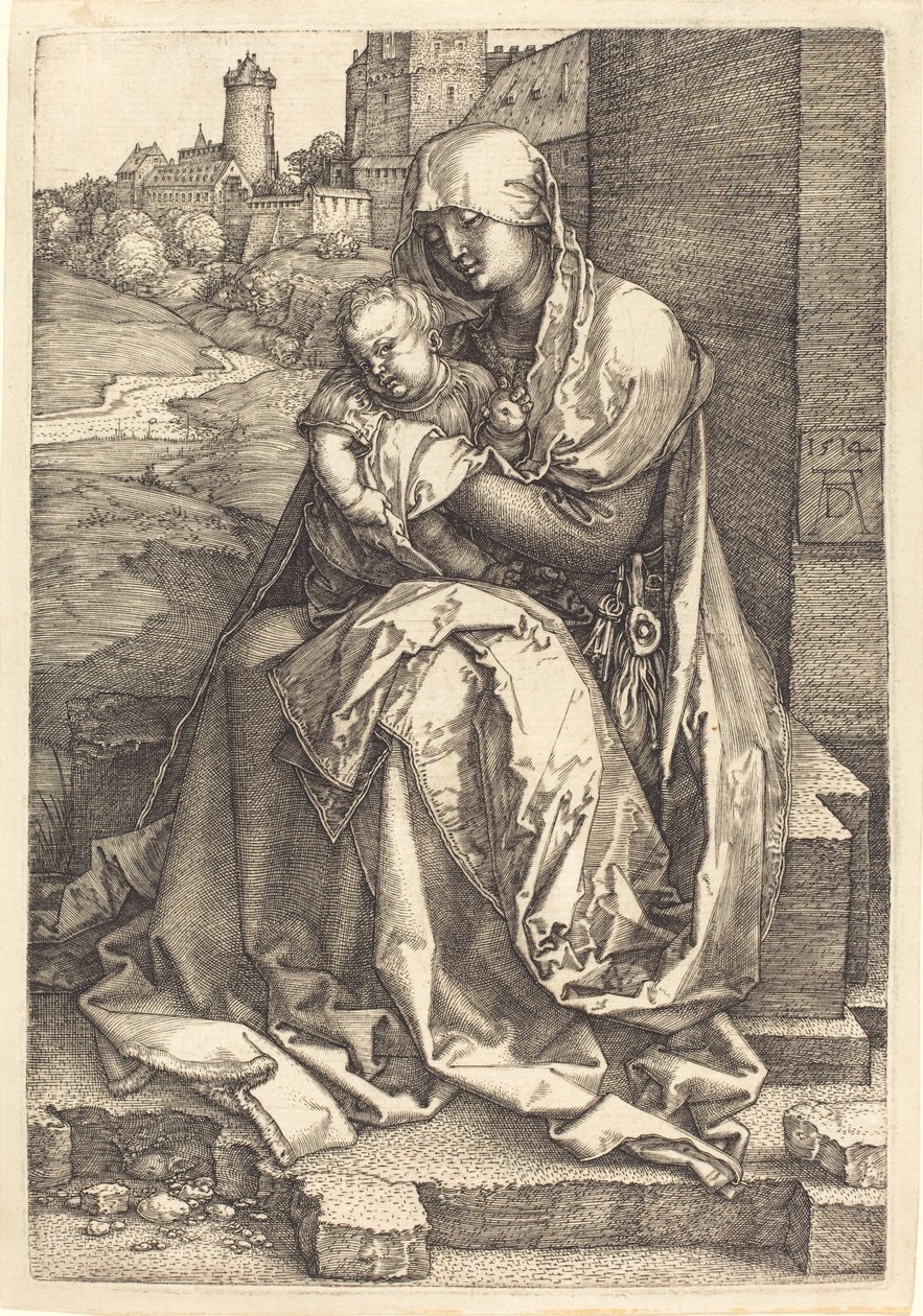 The Virgin and Child Seated by the Wall by Albrecht Dürer
