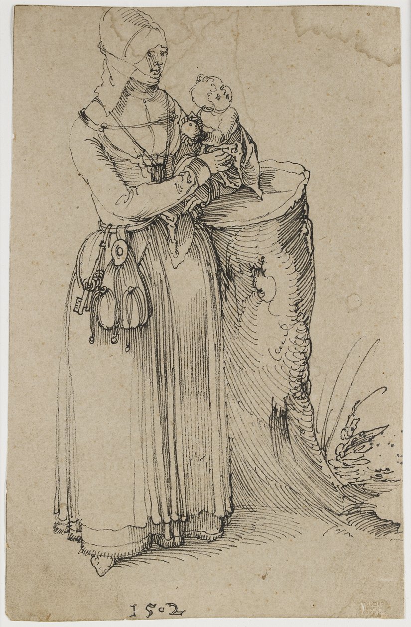 Standing Figure of a Woman holding a Child by Albrecht Dürer