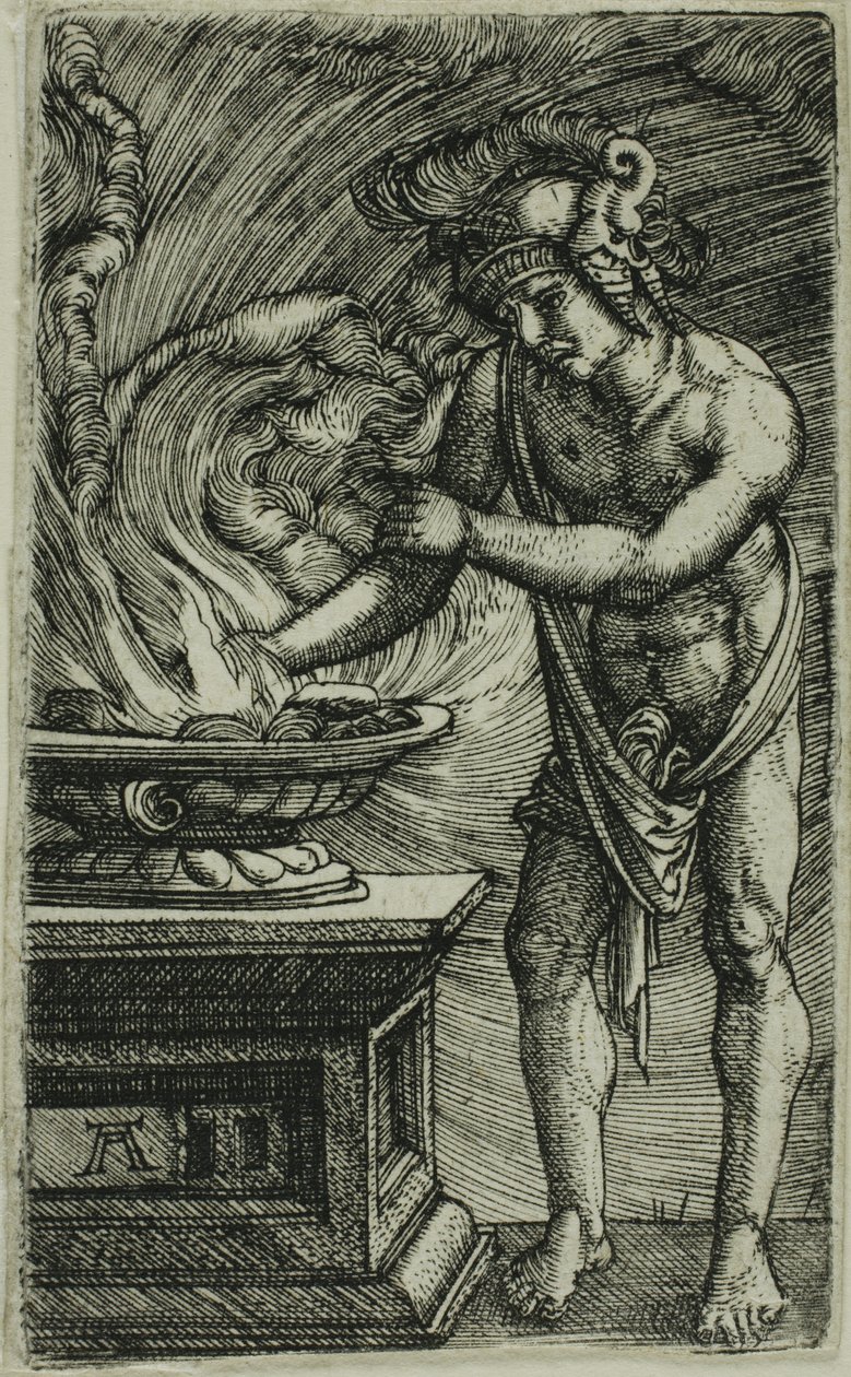 Mucius Scaevola Burning His Hand by Albrecht Altdorfer