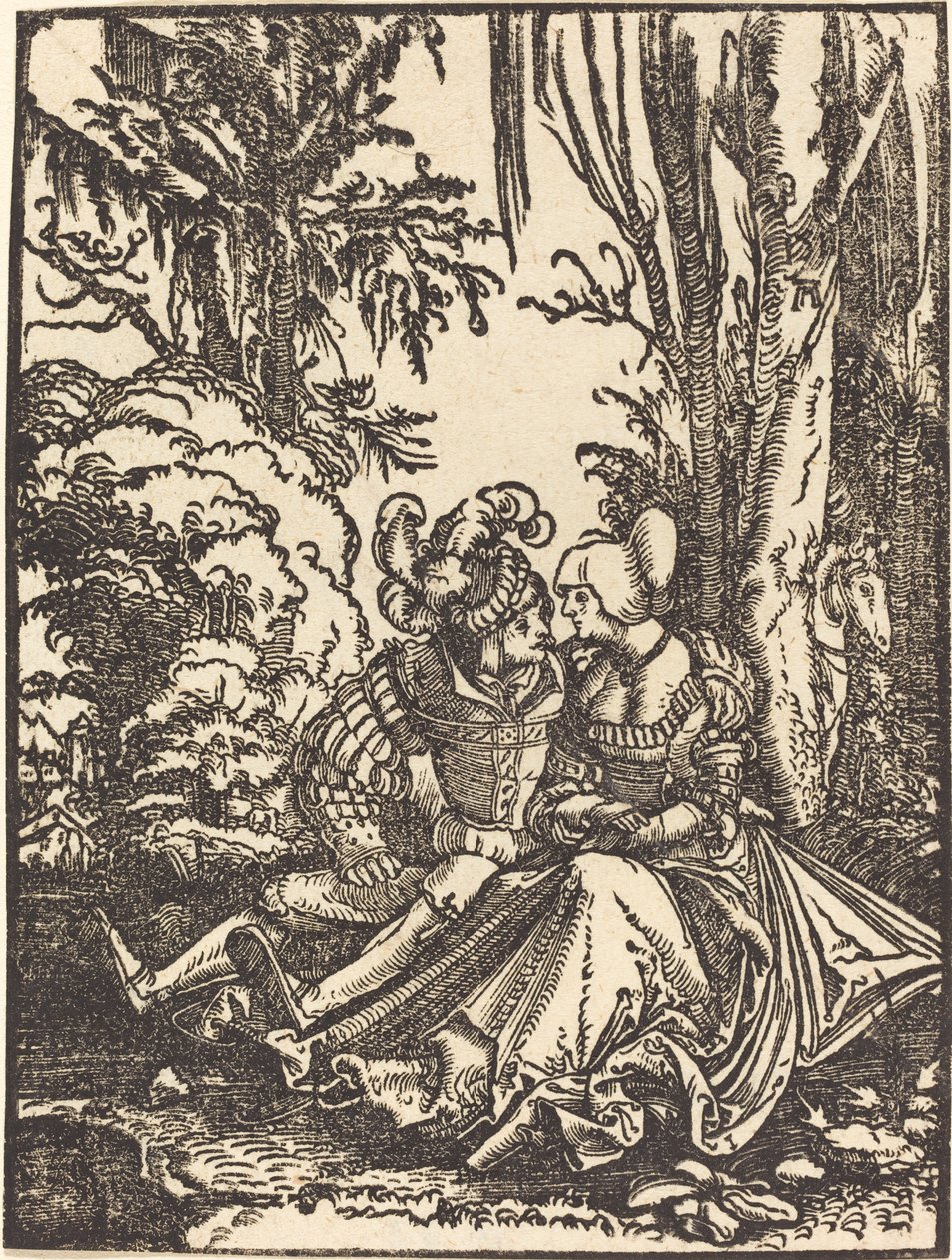 Pair of Lovers in a Landscape by Albrecht Altdorfer