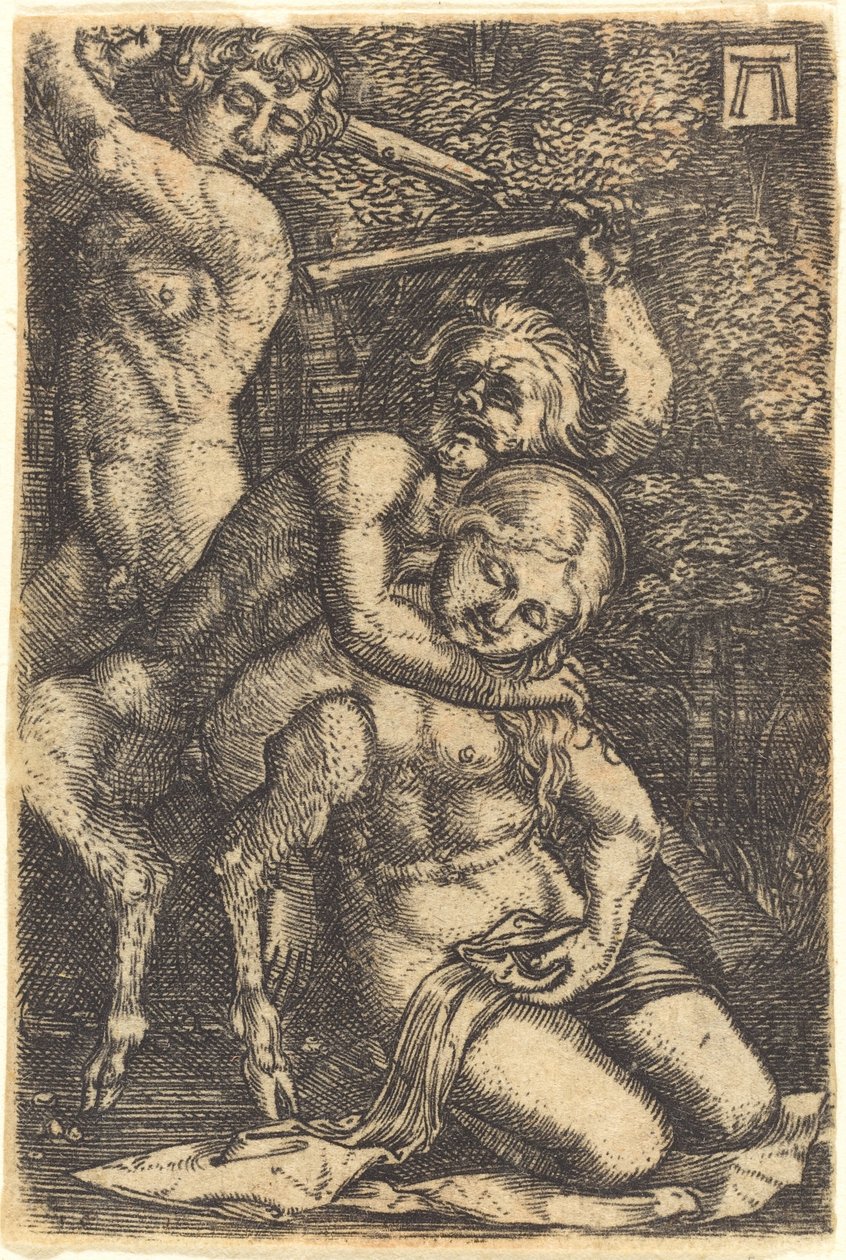 Two Satyrs Fighting about a Nymph by Albrecht Altdorfer