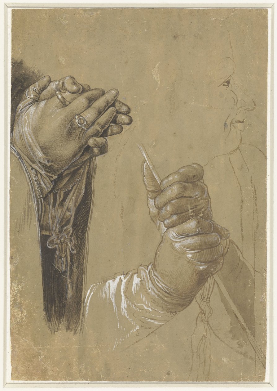 Hands and a Profile Head by Albrecht Dürer (possibly)