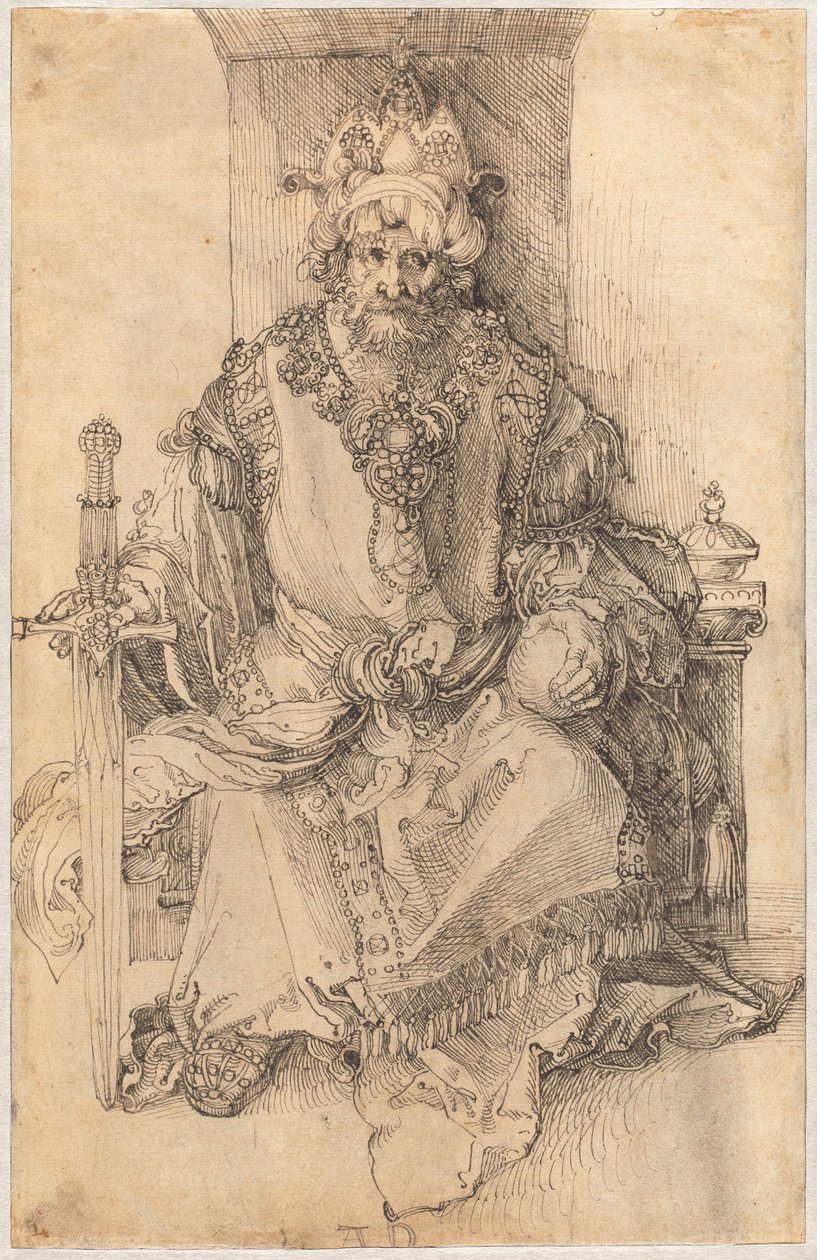 An Oriental Ruler Seated on His Throne by Albrecht Dürer