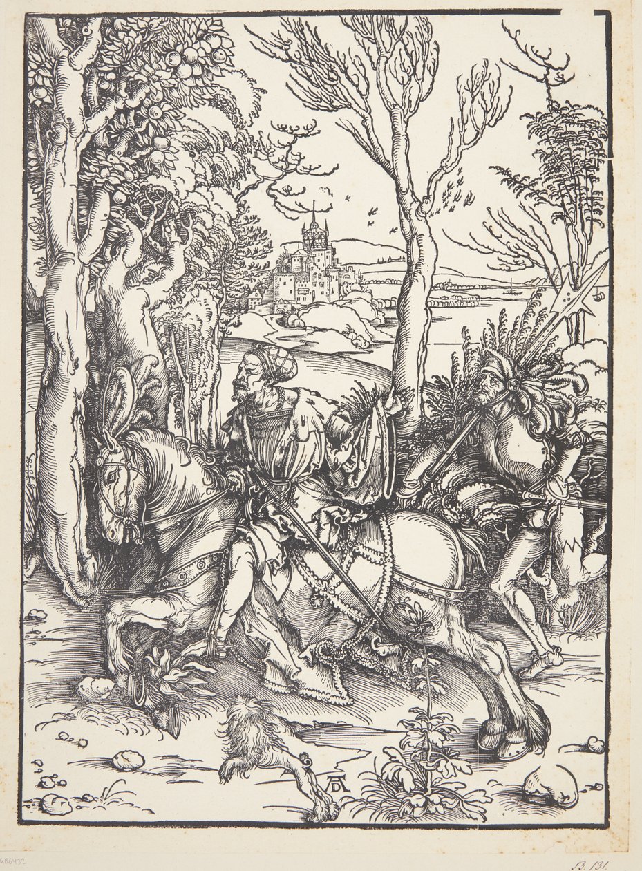 Knight and Lansquenet by Albrecht Dürer