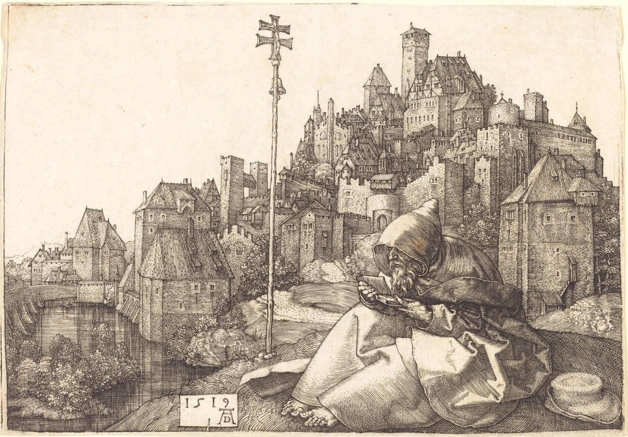 Saint Anthony Reading by Albrecht Dürer