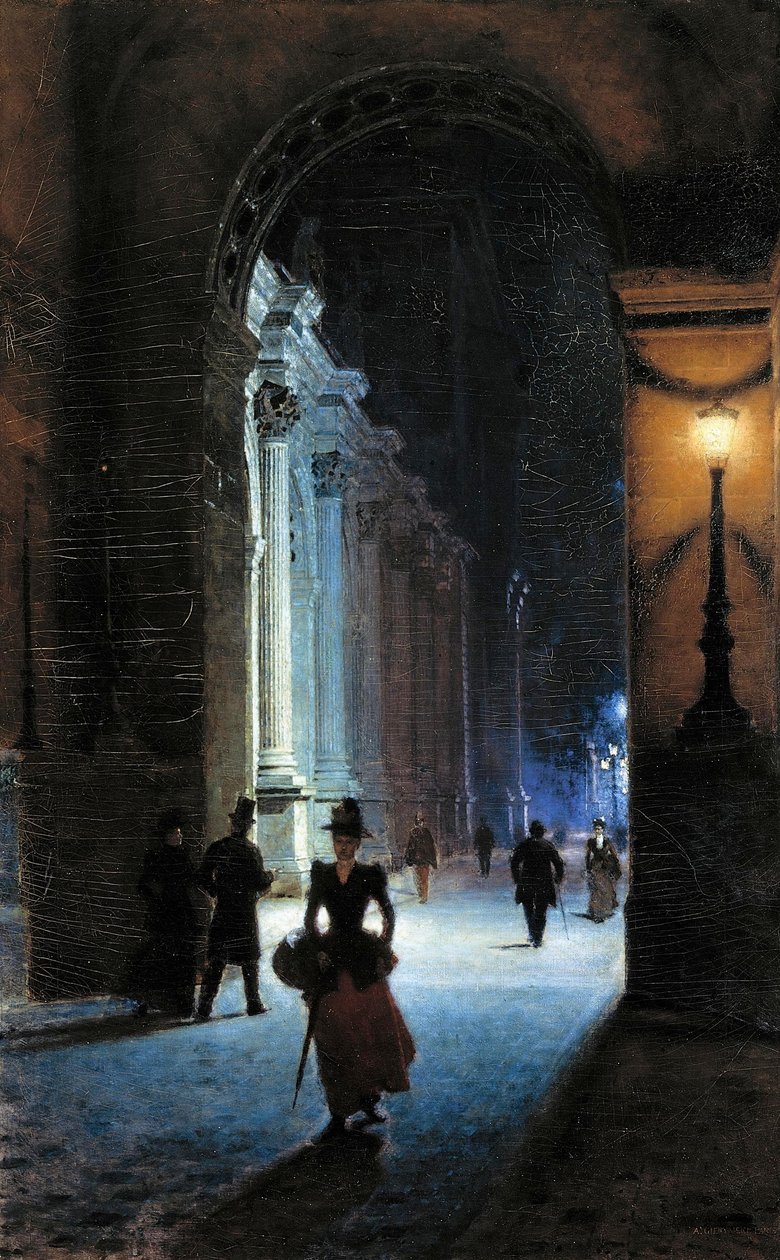 Louvre at Night by Aleksander Gierymski