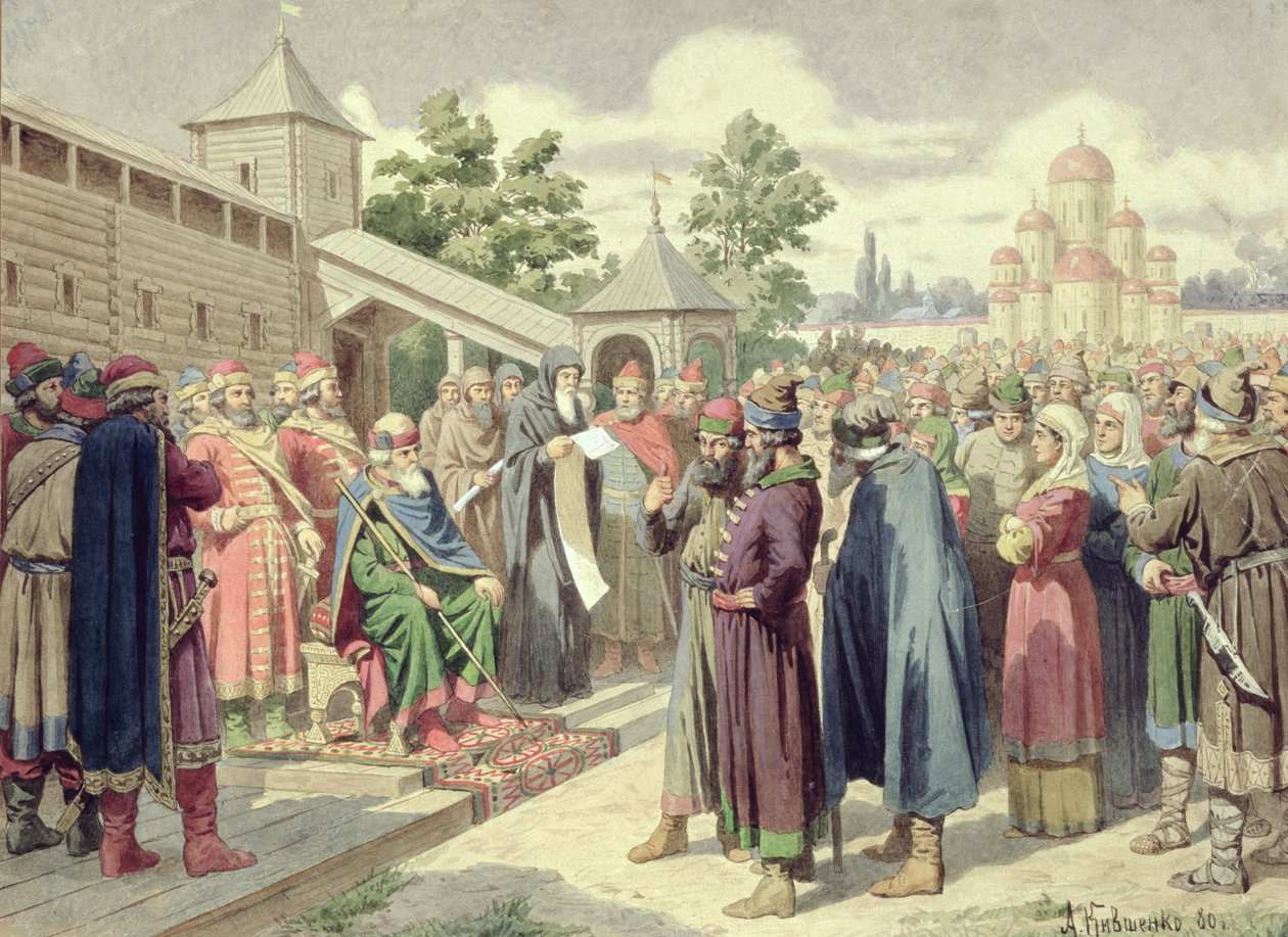 Reading of the Code in the Presence of Grand Duke Jaroslav of Novgorod by Aleksei Danilovich Kivshenko