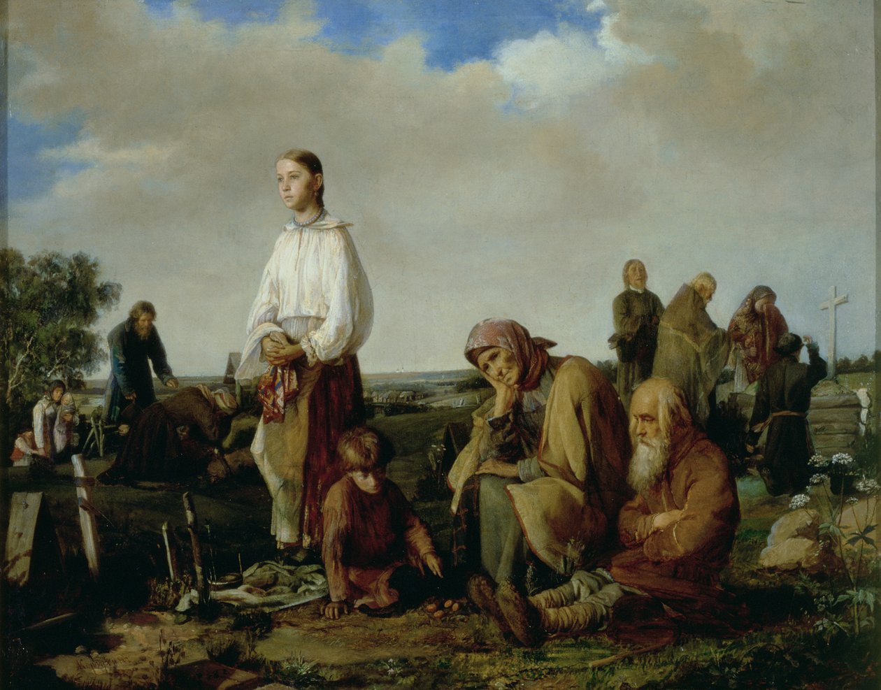 The Wake at the Cemetery by Aleksei Ivanovich Korzukhin