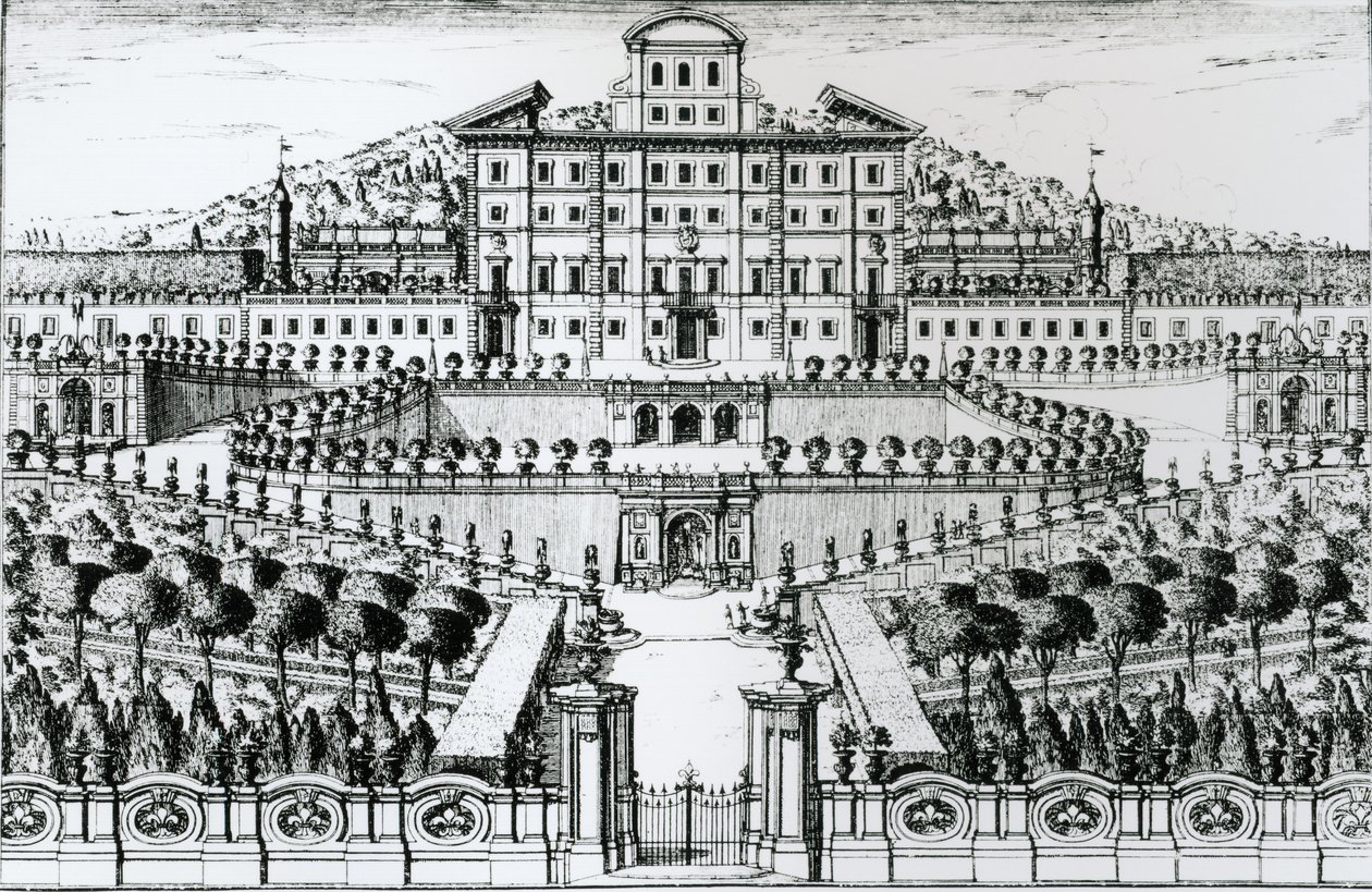 View of the Villa Aldobrandini from the Garden by Alessandro Spechi