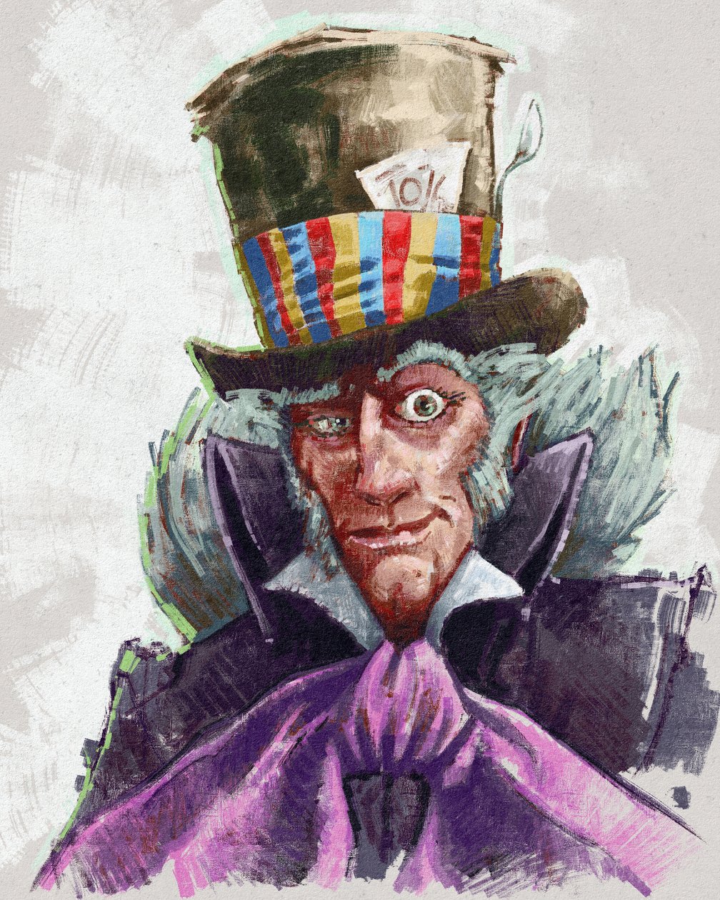 Portrait of the Mad Hatter (illustration) by Alessandro Lonati